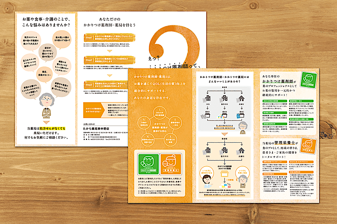 調剤薬局 リーフレットデザイン508 Pamphlet Make パンフレット メイク